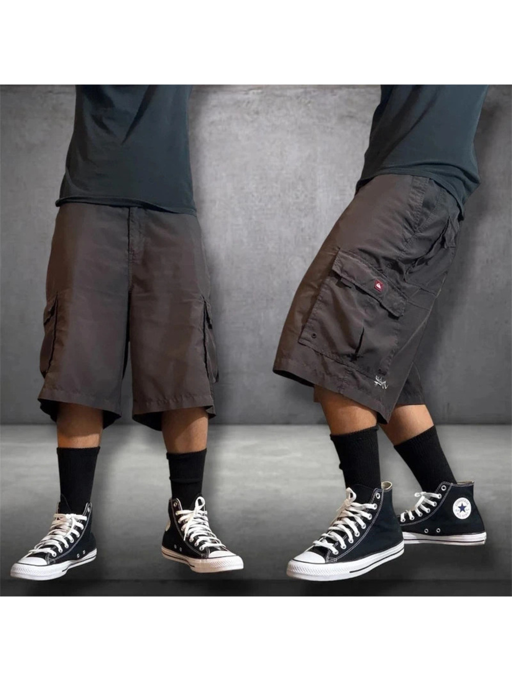Y2K quicksilver sun faded baggy cargo shorts